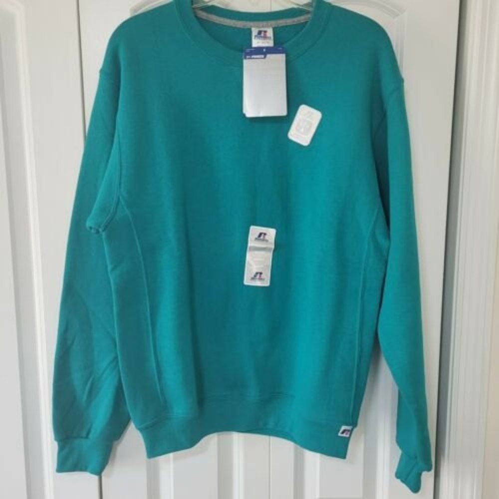 Vintage Russell Athletic Crewneck Size S Aqua Blue Pullover NEW WITH TAGS 2011